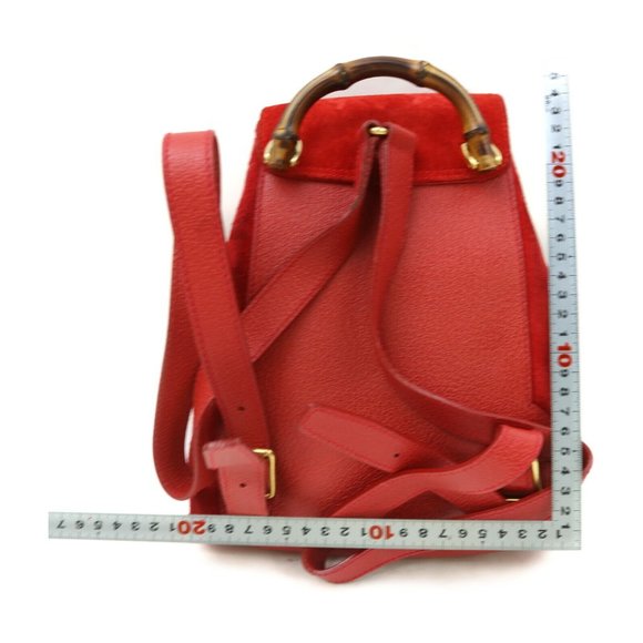 authentic Gucci BackPack Bag Reds Leather - Picture 2 of 9
